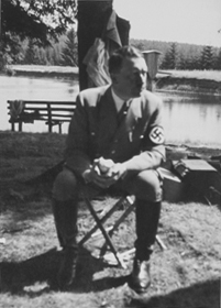 Adolf Hitler during a picknick break in the Harz mountains, photo from one of Rudolf Hess's albums